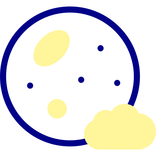 보름달 Detailed Mixed Lineal color icon