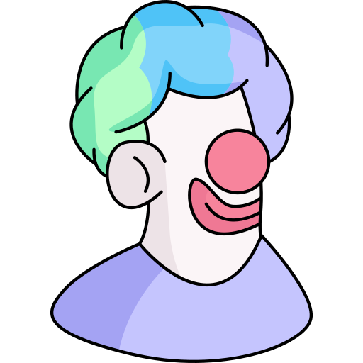 Clown Generic Thin Outline Color icon