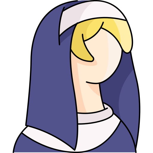 수녀 Generic Thin Outline Color icon
