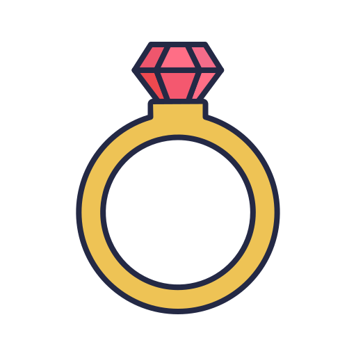 anillo de diamantes Dinosoft Lineal Color icono