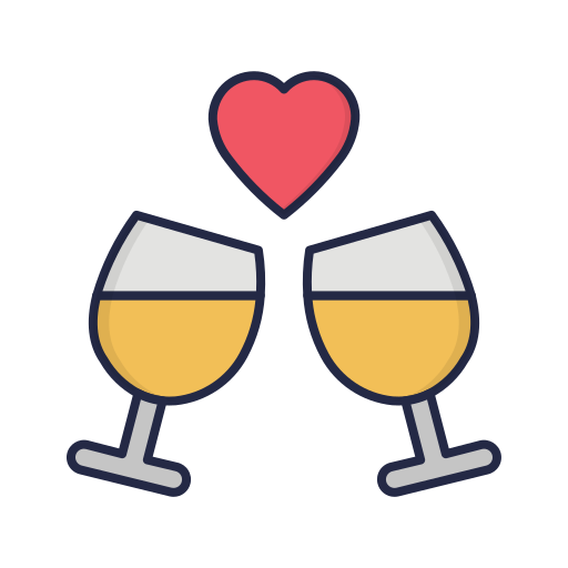 bicchiere di vino Dinosoft Lineal Color icona