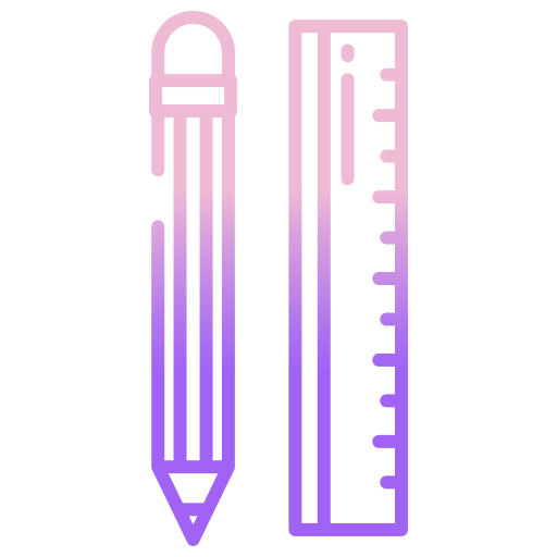 Pencil and ruler Icongeek26 Outline Gradient icon