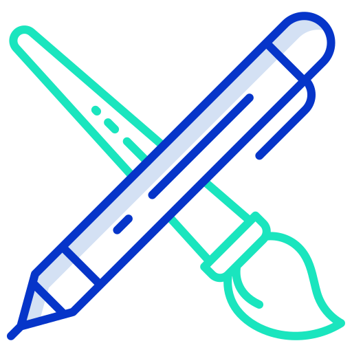 Ручка и кисть Icongeek26 Outline Colour иконка