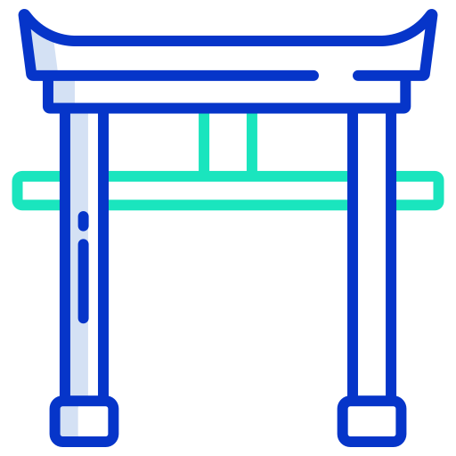 porta giapponese Icongeek26 Outline Colour icona