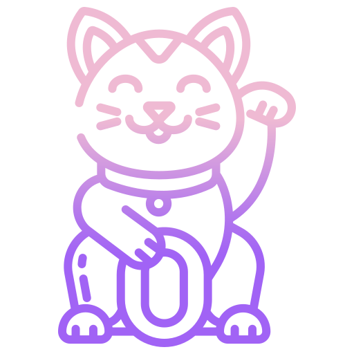 szczęśliwy kot Icongeek26 Outline Gradient ikona