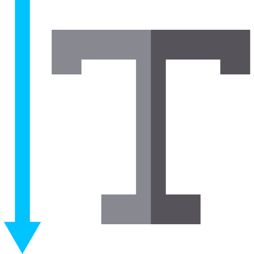 texto Basic Straight Flat icono