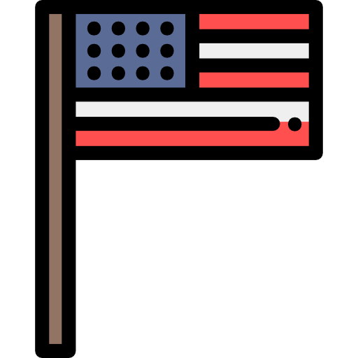 estados unidos de america Detailed Rounded Lineal color icono