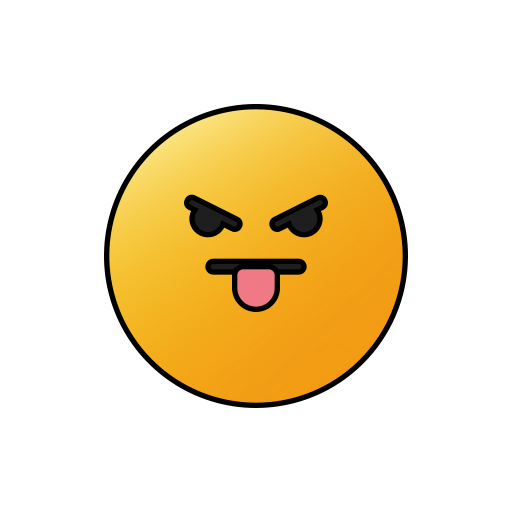 Angry Generic Thin Outline Color icon
