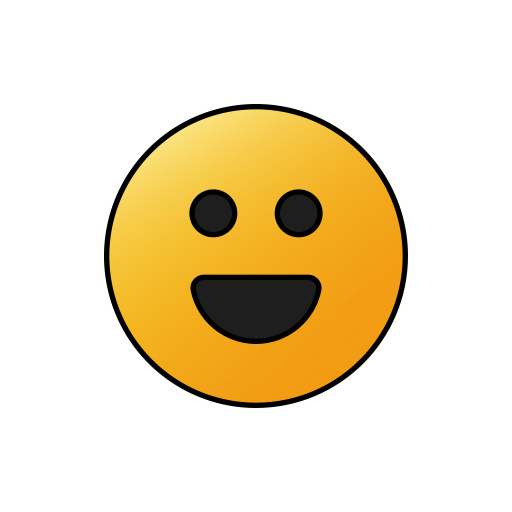 Grinning Generic Thin Outline Color icon