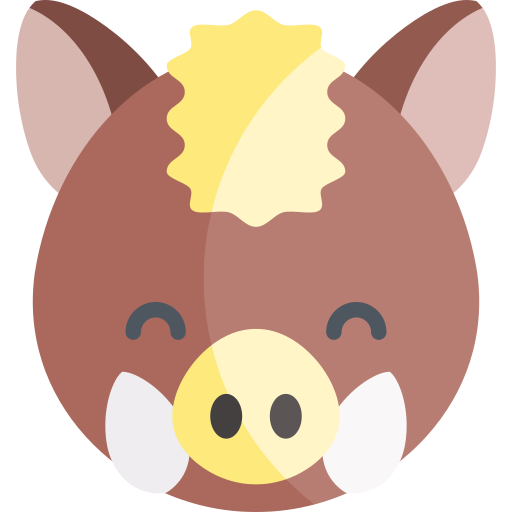 Wild pig Kawaii Flat icon