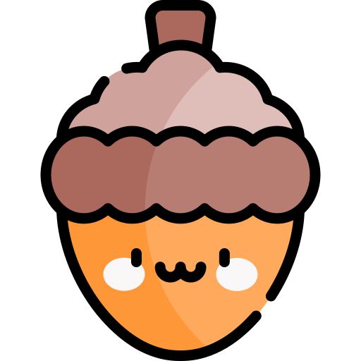 Acorn Kawaii Lineal color icon