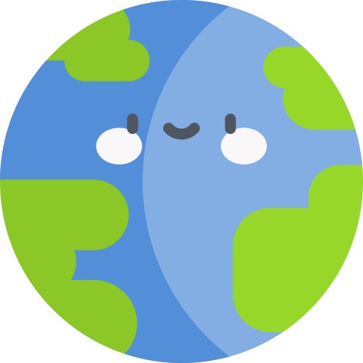 planeta tierra Kawaii Flat icono
