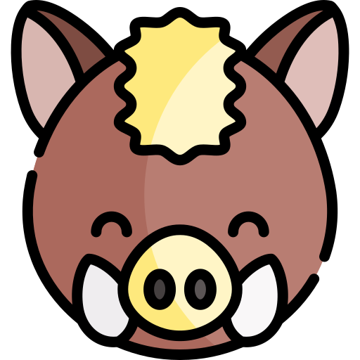 wildschwein Kawaii Lineal color icon