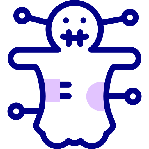 lalka voodoo Detailed Mixed Lineal color ikona