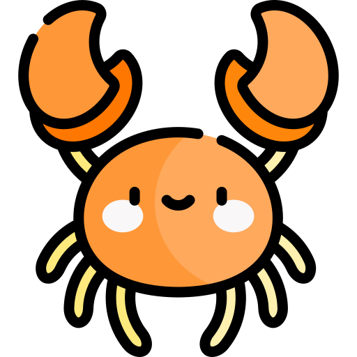 crabe Kawaii Lineal color Icône