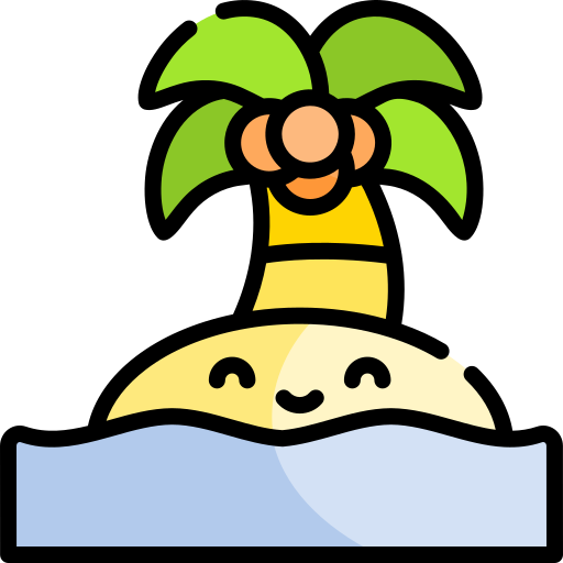 isola Kawaii Lineal color icona