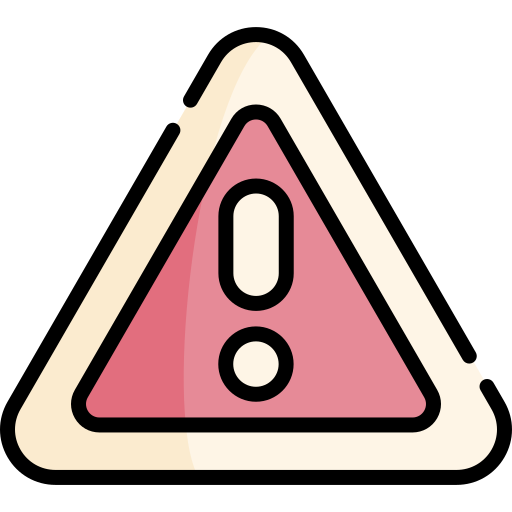 Warning sign Kawaii Lineal color icon