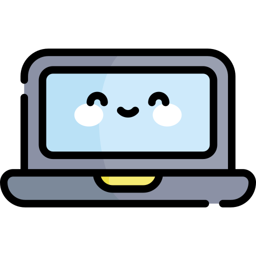 ordenador portátil Kawaii Lineal color icono