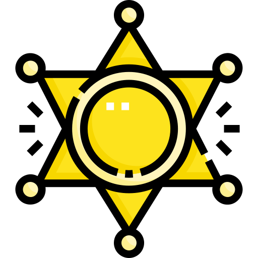 sheriff-abzeichen Detailed Straight Lineal color icon