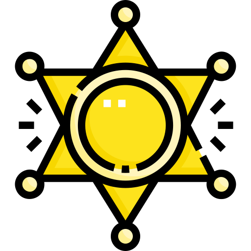 insignia del sheriff Detailed Straight Lineal color icono