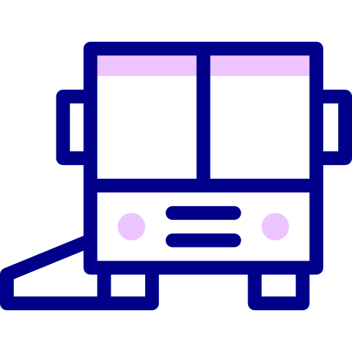 학교 버스 Detailed Mixed Lineal color icon