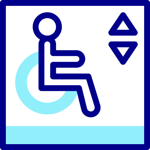 바퀴 달린 의자 Detailed Mixed Lineal color icon