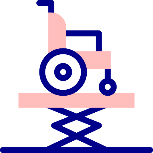 바퀴 달린 의자 Detailed Mixed Lineal color icon
