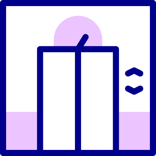 엘리베이터 Detailed Mixed Lineal color icon