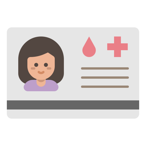 tarjeta de donante de sangre Generic Flat icono