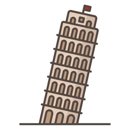 torre pisana Generic Outline Color icona