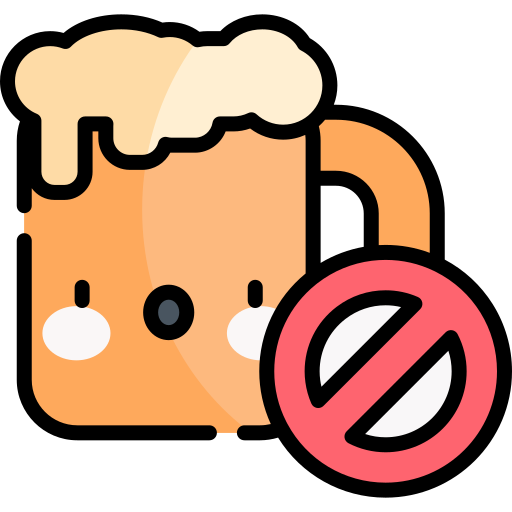 No alcohol Kawaii Lineal color icon