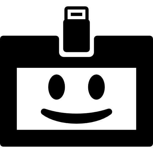 glimlachgezicht in een rechthoek  icoon