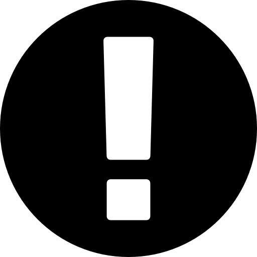 Warning exclamation sign in a circle  icon