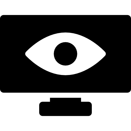 ojo en la pantalla del monitor  icono