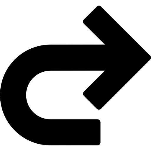 freccia destra curva  icona