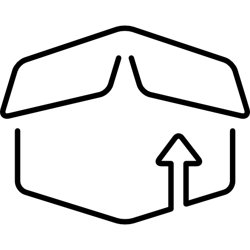 Пакет коробки тонкий контур  иконка