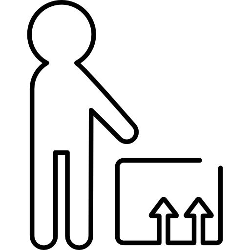 Logistics package and a man outlines  icon
