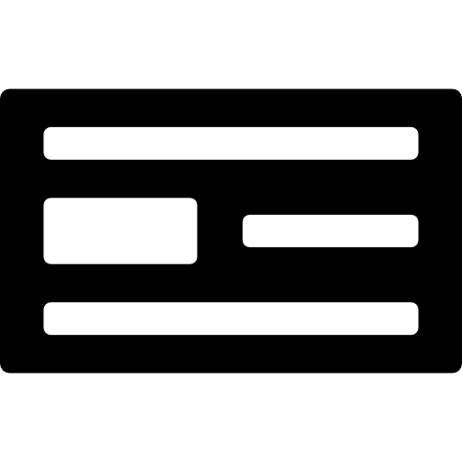 horizontale rechthoek met lijnen  icoon