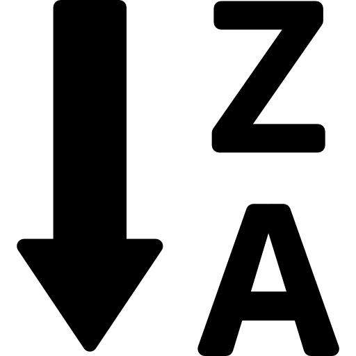 z에서 a까지 알파벳순으로 정렬  icon