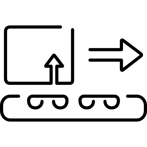 transport von logistikpaketen auf förderband  icon