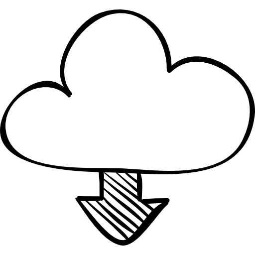 Download from cloud sketch  icon
