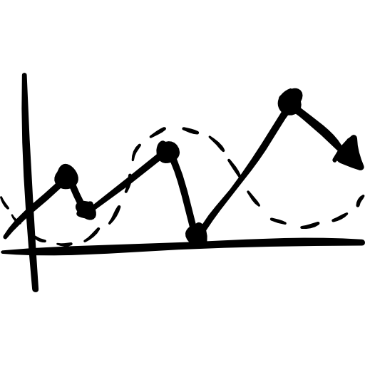 gráfico de estadísticas de línea en zig zag  icono