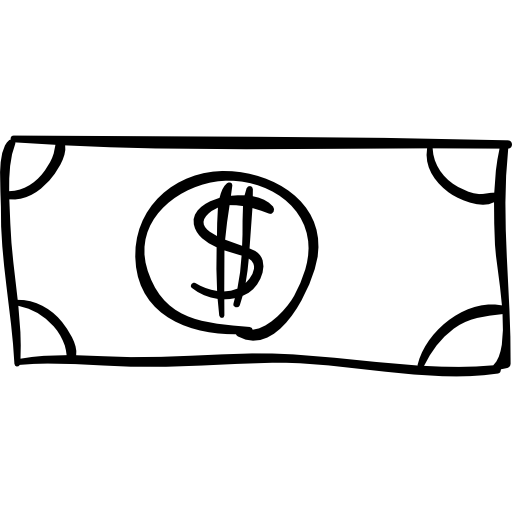 billete de dólar esbozado contorno  icono