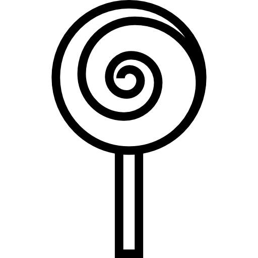 caramella delineata a spirale circolare lecca-lecca  icona
