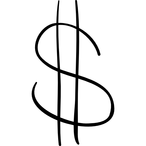dolar naszkicowany cienki znak  ikona