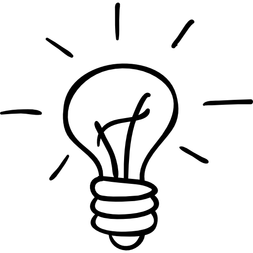 Light bulb outlined hand drawn tool  icon