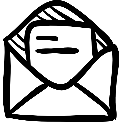 correo electrónico sobre esbozado abierto  icono