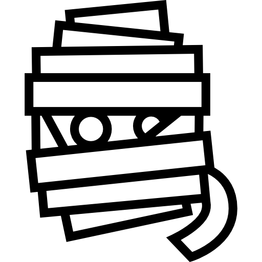 profilo bendato del carattere tipico di halloween della mummia  icona