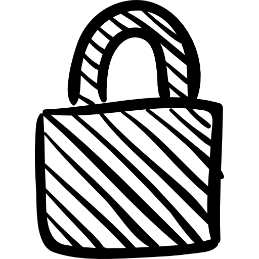 Locked padlock sketch  icon