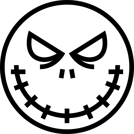 böse halloween kreisförmige gruselige gesichtskontur  icon
